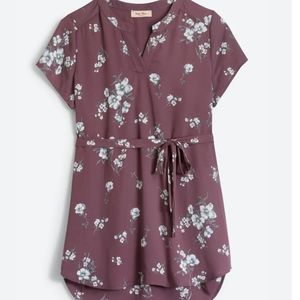 Stitch Fix Full Moon Segura Short Sleeve Tie Waist Maternity Blouse Size Large